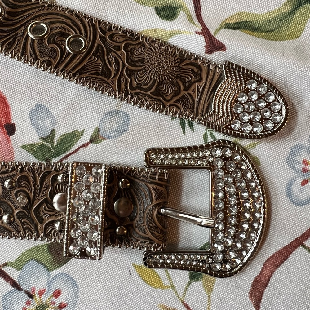 Western rhinestone belt